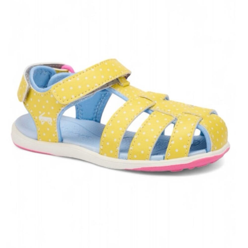 NWOT See Kai Run Paley Yellow & Blue Polka Dot Sandals